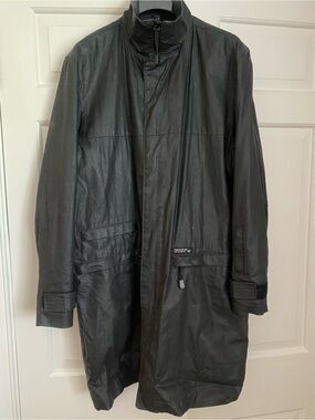 Diesel Black Wax Coared Trench Coat